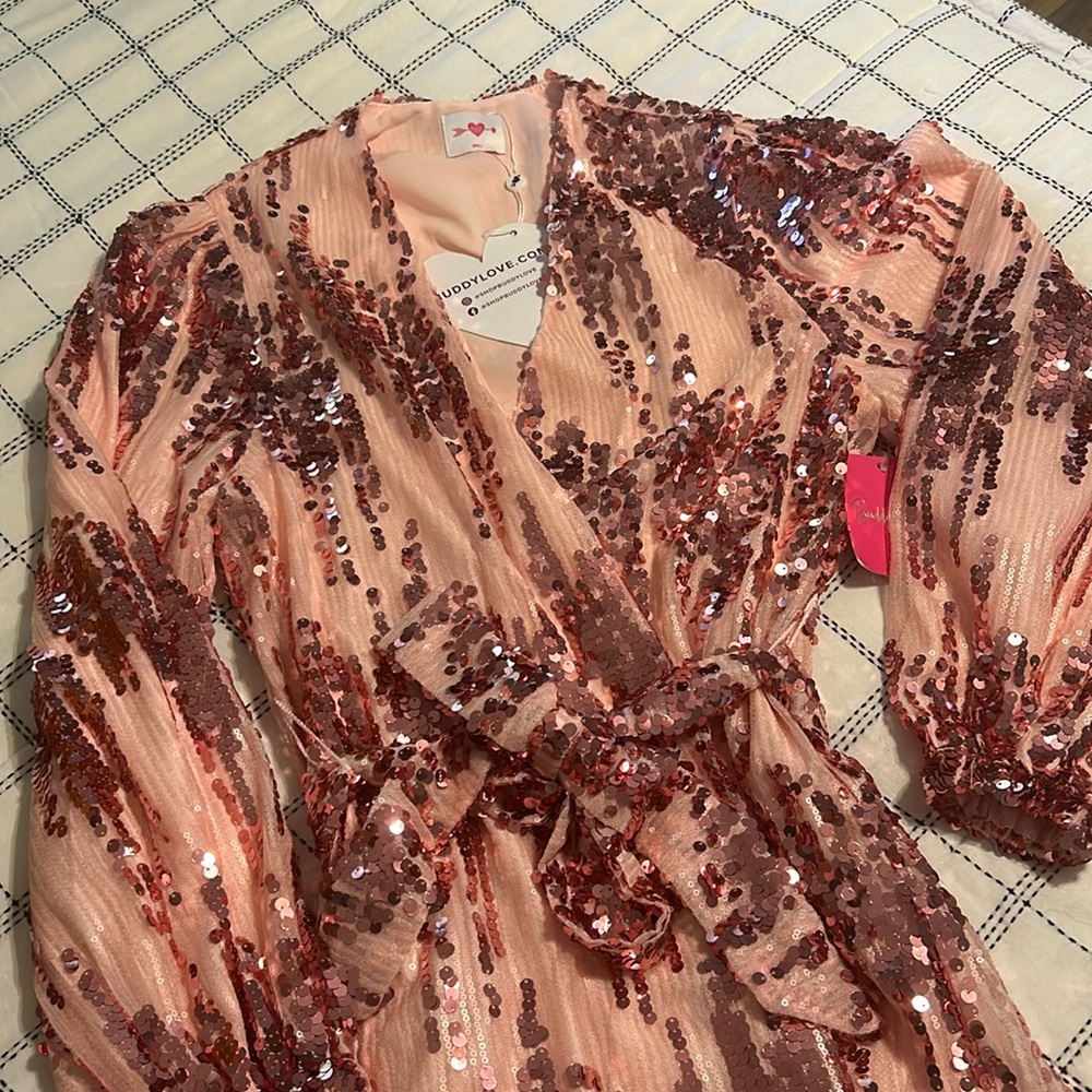 NWT WRAP SEQUIN DRESS